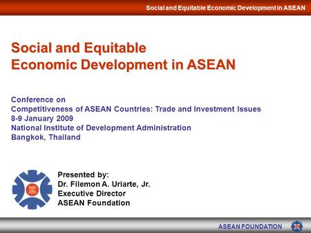 Social and Equitable Economic Development in ASEAN