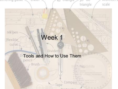 Tools and How to Use Them