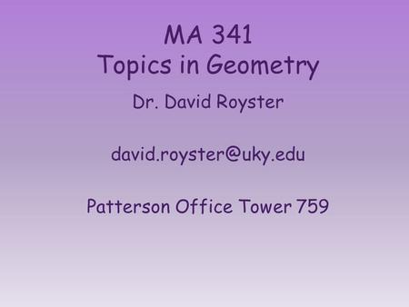 Dr. David Royster Patterson Office Tower 759