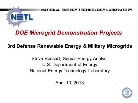 DOE Microgrid Demonstration Projects