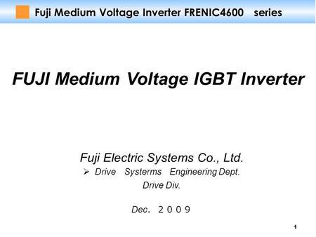 FUJI Medium Voltage IGBT Inverter