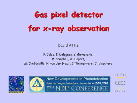 Gas pixel detector for x-ray observation