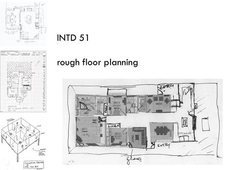 INTD 51 rough floor planning. after the pre-planning process is complete, it is time to develop a floor plan that satisfies the needs mapped out through: