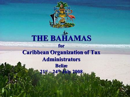 THE BAHAMAS for Caribbean Organization of Tax Administrators Belize 21 st – 24 th July 2008.
