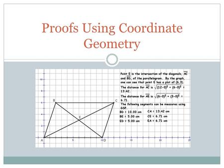 Proofs Using Coordinate Geometry