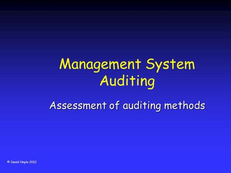 Management System Auditing
