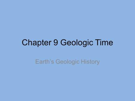 Earth’s Geologic History