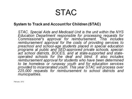 STAC System to Track and Account for Children (STAC)