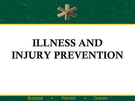 ILLNESS AND INJURY PREVENTION. Topics  Impact of Unintentional Injuries  Community Hazards and Crime Areas  Community Resources  Illness and Injury.