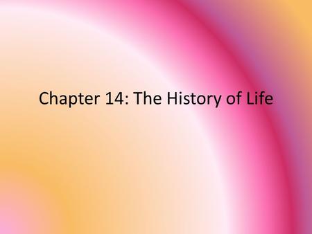Chapter 14: The History of Life