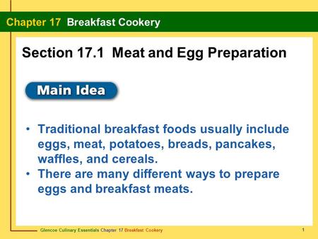 Section 17.1 Meat and Egg Preparation