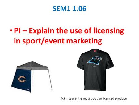 PI – Explain the use of licensing in sport/event marketing