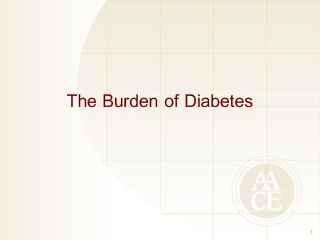 The Burden of Diabetes 1. Prevalence of Diabetes and Prediabetes in the United States 2 1. CDC. National diabetes fact sheet, 2008.