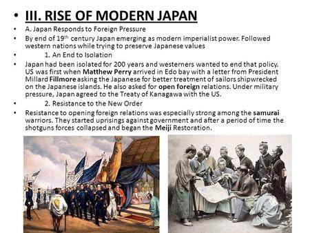 III. RISE OF MODERN JAPAN