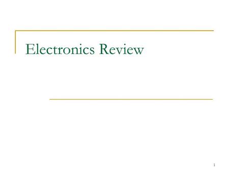 Electronics Review.