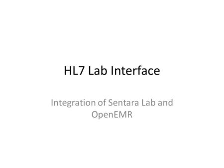 Integration of Sentara Lab and OpenEMR
