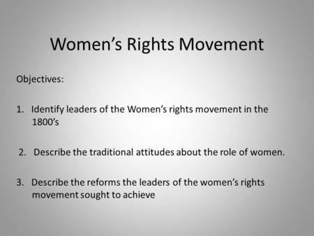 Women’s Rights Movement