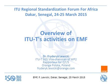 Overview of ITU-T's activities on EMF