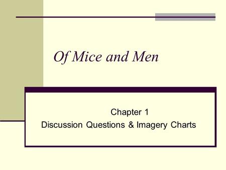 Chapter 1 Discussion Questions & Imagery Charts