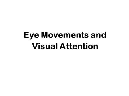 Eye Movements and Visual Attention