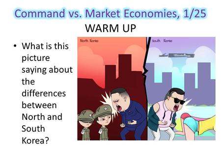 Command vs. Market Economies, 1/25 WARM UP