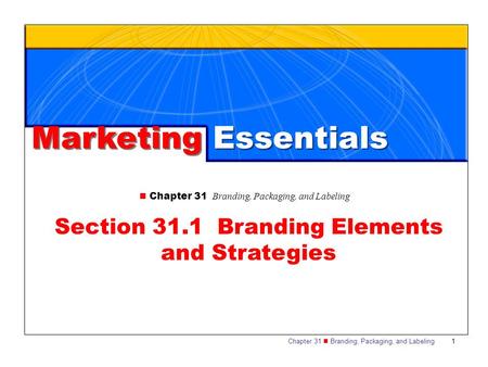 Section 31.1 Branding Elements and Strategies