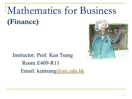 Mathematics for Business (Finance)