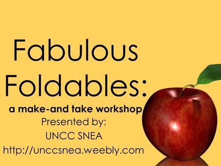 Fabulous Foldables: a make-and take workshop