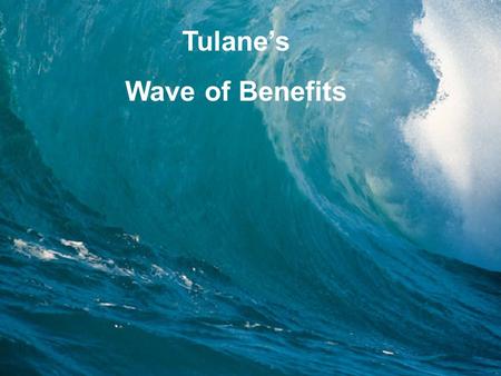 1 Tulane’s Wave of Benefits. 2 Eligibility Health Plan Dental Plan Life & Disability Insurance Flexible Spending Retirement Employees Assistance Program.