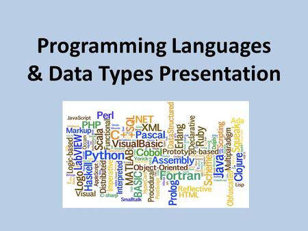 Programming Languages & Data Types Presentation