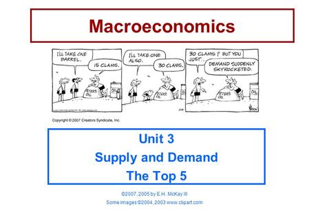 Unit 3 Supply and Demand The Top 5