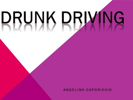ANGELINA CAPORICCIO. MAIN POINTS  STATISTICS  WHY DRINKING AND DRIVING IS DANGEROUS  WHAT IS EFFECTS  CONSEQUENCE’S OF DRINKING AND DRIVING  SIGNS.