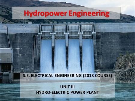 Hydropower Engineering