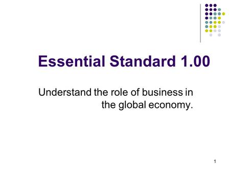 Understand the role of business in the global economy.
