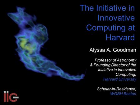 The Initiative in Innovative Computing at Harvard Alyssa A. Goodman Professor of Astronomy & Founding Director of the Initiative in Innovative Computing,