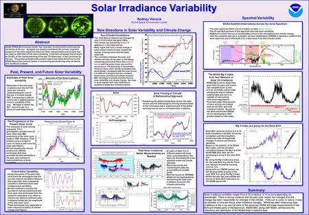 Solar Irradiance Variability Rodney Viereck NOAA Space Environment Center Derived Total Solar Irradiance Hoyt and Schatten, 1993 (-5 W/m 2 ) Lean et al.,