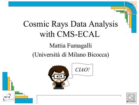 Cosmic Rays Data Analysis with CMS-ECAL Mattia Fumagalli (Università di Milano Bicocca) CIAO!