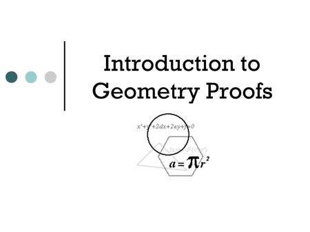 Introduction to Geometry Proofs