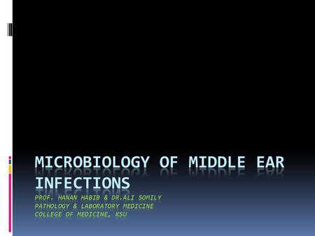 Objectives Upon completion of the lecture, students should be able to:  Define middle ear infection  Know the classification of otitis media (OM). 