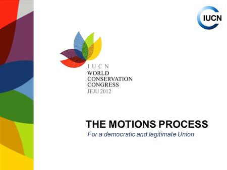 THE MOTIONS PROCESS For a democratic and legitimate Union.