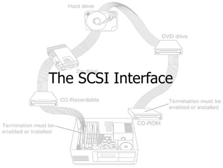 The SCSI Interface Objectives In this chapter, you will: -Understand the different SCSI standards and confusing naming schemes -Identify cables and connectors.