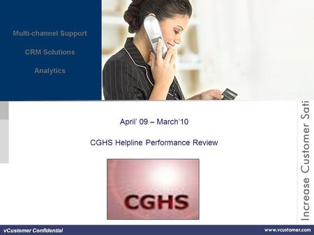 VCustomer Confidential April’ 09 – March’10 CGHS Helpline Performance Review.