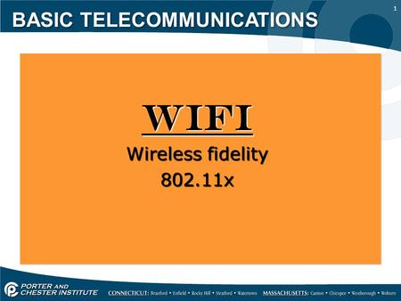 1 BASIC TELECOMMUNICATIONS Wireless fidelity 802.11x.