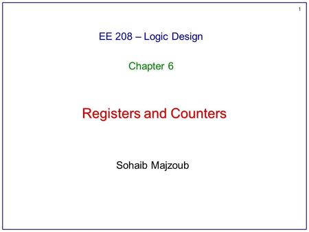 Registers and Counters