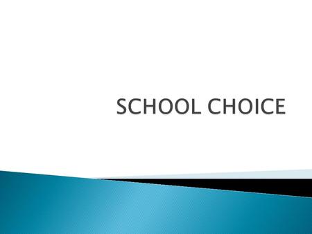  School choice gives parents the freedom to choose their child’s educational journey.  School choice offers parents a healthy alternative to the traditional.