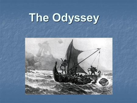 The Odyssey. Homer Greek poet who lived around 800 BC Greek poet who lived around 800 BC Was thought to be blind, but describes events as a seeing person.