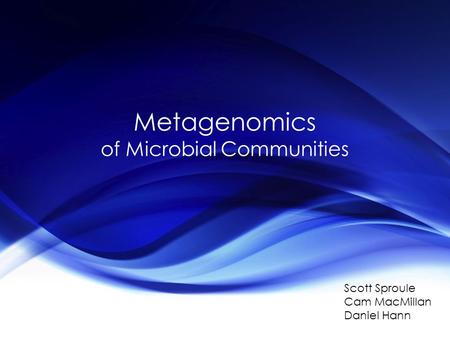 of Microbial Communities