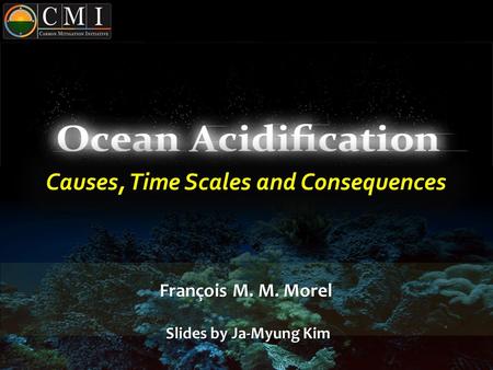 François M. M. Morel Slides by Ja-Myung Kim. Years before 2010 330 µatm 400 µatm Vostok paleo Petit et al. 1999, Keeling et al. Mauna Loa from ice core.