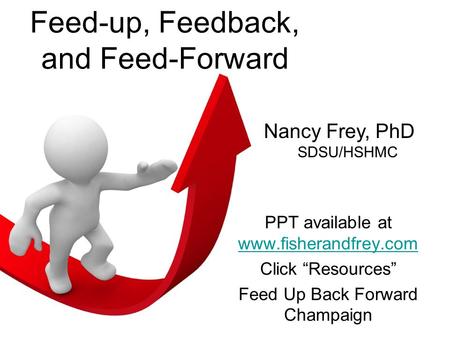Feed-up, Feedback, and Feed-Forward PPT available at www.fisherandfrey.com www.fisherandfrey.com Click “Resources” Feed Up Back Forward Champaign Nancy.