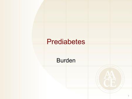Prediabetes Burden.